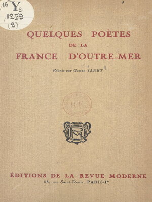cover image of Quelques poètes de la France d'outre-mer
